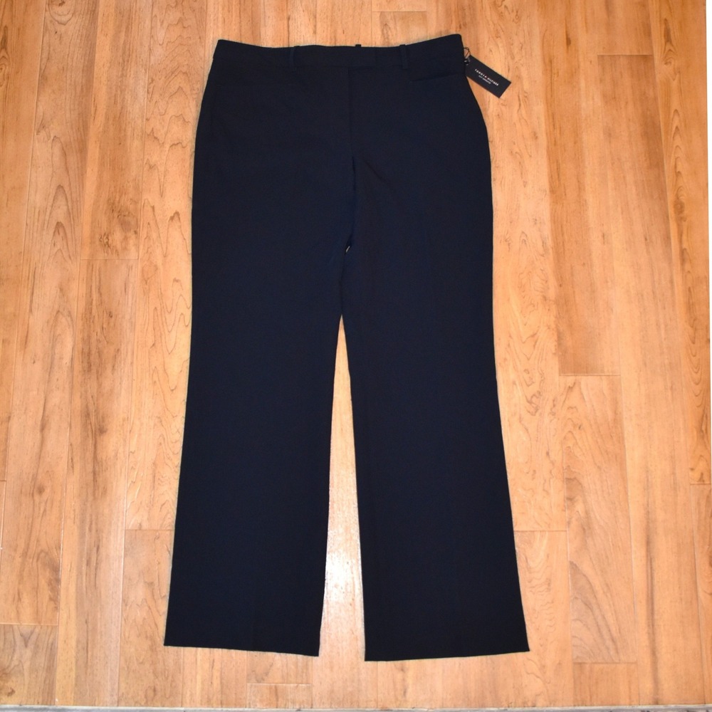 Tommy Hilfiger Princeton Boot Leg Pants Women 12 Navy Blue NEW Dress Trousers
